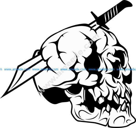Pirate Skull in with Sword vector