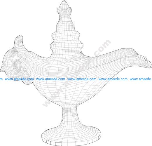 Magic lamp 3D illusion vector file