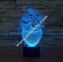Rose in a vase 3D Illusion Lamp LED Night Lights