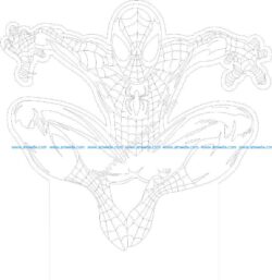 Spider man 3d Illusion Lamp Vector