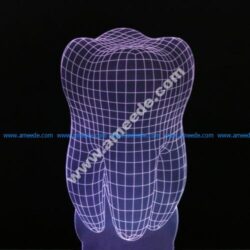Tooth 3d illusion lamp vector file