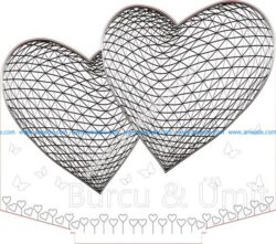 Two hearts 3D Illusion Lamp LED Night Lights