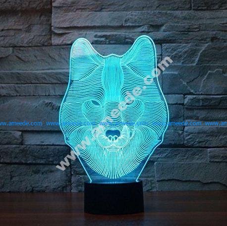 Wolf 3d Lamp LED Night Light