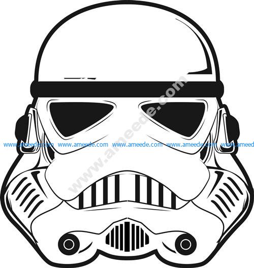 stormtrooper helmet 3d illusion lamp vector file