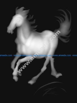 3D Grayscale Horse BMP