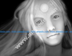 3d Grayscale Girl Relief Picture BMP