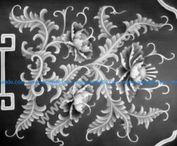 Floral Wood Carving Grayscale BMP