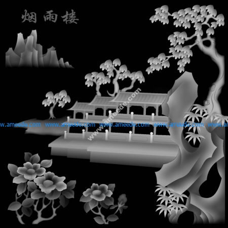 Landscape 3D Grayscale Image BMP