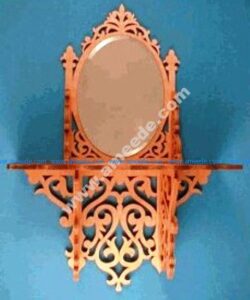 Mirror rack on oval wall