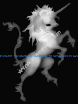 Unicorn Grayscale vector image BMP