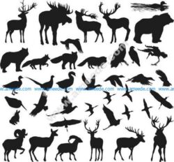 Animals Shapes Silhouettes Vectors