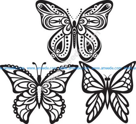 Butterflies Tattoo Vector