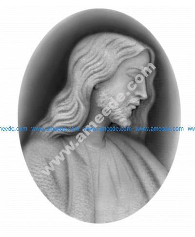 Christ 3D Relief Grayscale Image BMP