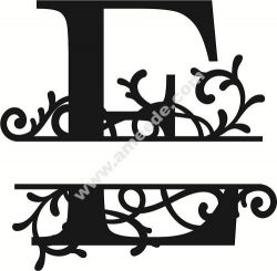 Flourished Split Monogram E Letter