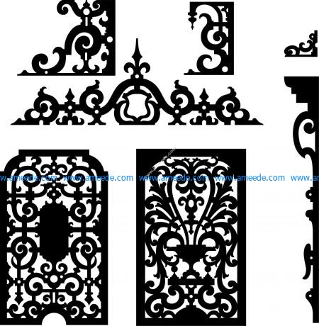 Scroll saw and fretwork vector patterns