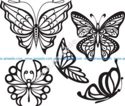 Set Of Butterfly Tattoos