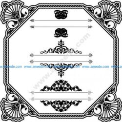 Art Border Frame with Ornaments