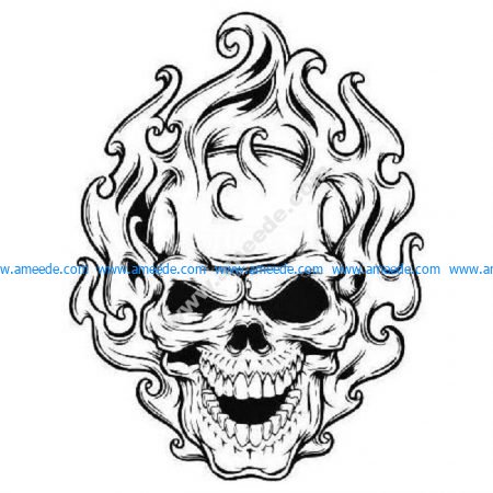 Flaming skull – Free Download Vector Files