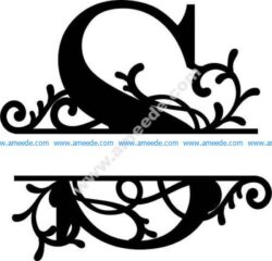 Flourished Split Monogram S Letter