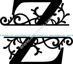Flourished Split Monogram Z Letter