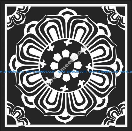 Lotus patterned square pattern