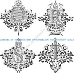 Ornamental Letters Vector Art Q R S T