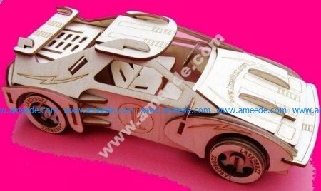 Racing Car 3D Puzzle – Download Vector