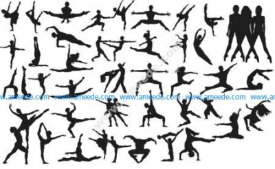 Vector Dancing People Silhouettes