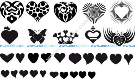 Vector Hearts Silhouettes