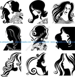 Women Hairstyle Silhouettes