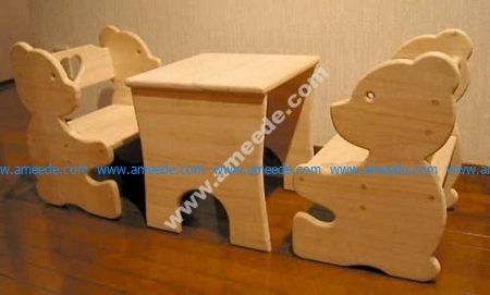 Bear Chair and Table Set for Kids