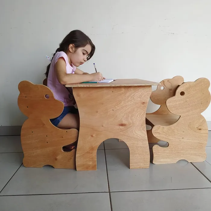 Bear Chair And Table Set For Kids