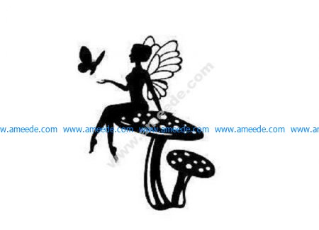 Fairy on toadstool mushroom