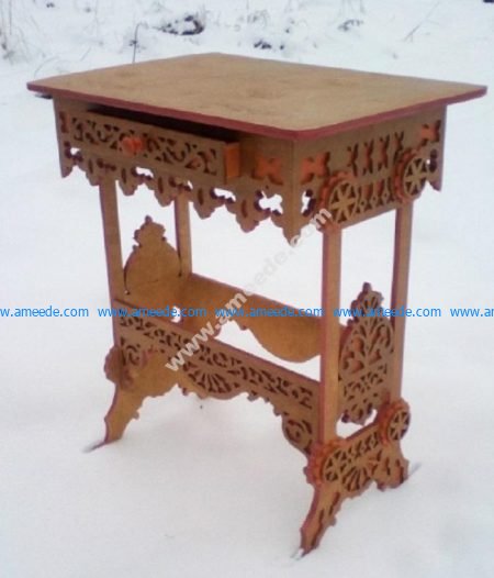 Laser Cut Table with Drawer
