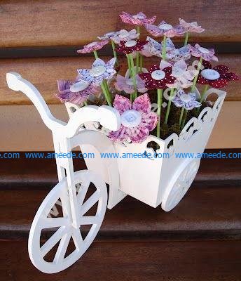 Laser Cut Bicycle with Flower Box