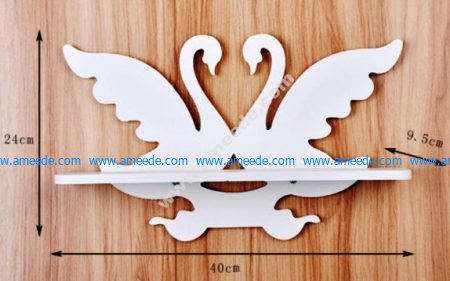 Laser Cut Swan Wall-Mounted Shelf