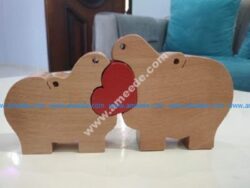 rhino wooden puzzle toy