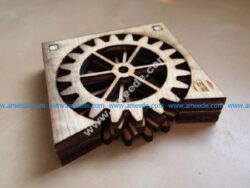 3D Wooden Gear Coasters