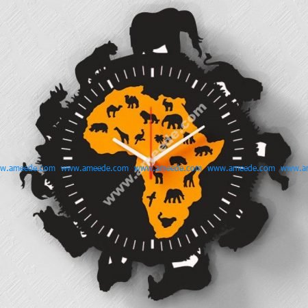 Laser Cut Africa Wall Clock
