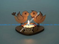 Sample of laser cutting base of romantic candles