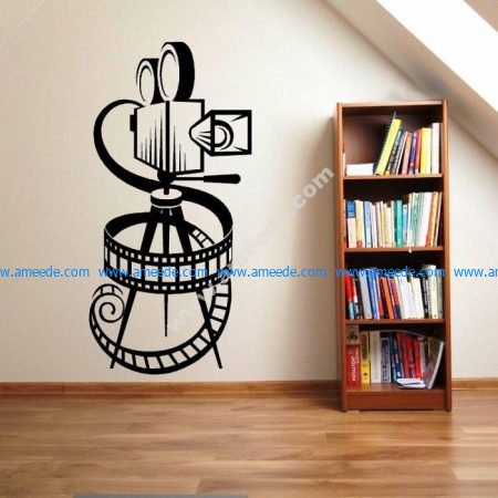 Vinyl Wall Sticker Removable Movie Camera Film