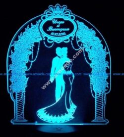 3d illusion lights celebrate the marriage day