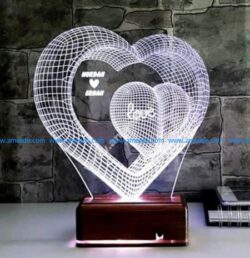 3d led 2 hearts