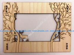 Deer picture frame in the forest