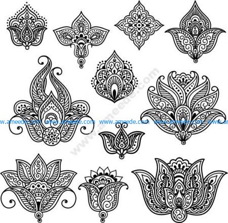 Henna Mehndi Tattoo Doodles – Free Download Vector Files