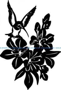 Hummingbird and flower symbol