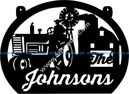 Johnson signboard and tractor head