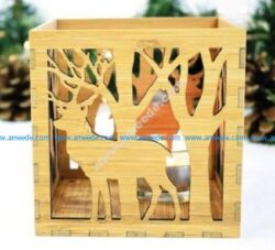 Laser Cut Box Lamp Deer In The Forest