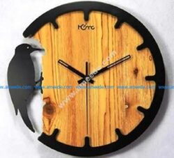 Laser Cut Woodpecker Wall Clock