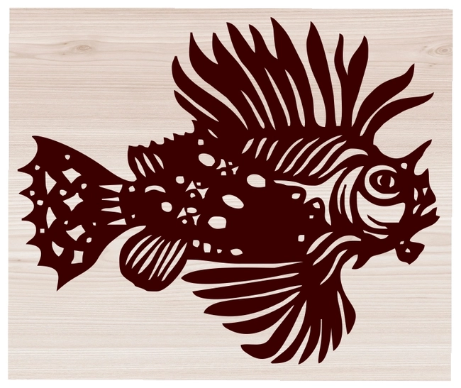 Lionfish with sharp thorns E0004150 file cdr and dxf free vector download for print or laser engraving machines 5 Lionfish with sharp thorns E0004150 file cdr and dxf free vector download for print or laser engraving machines